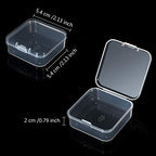 Jetec 6 Pieces Mini Plastic Clear Beads Storage Containers Box for Collecting Small Items, Beads, Jewelry, Business Cards, Game Pieces, Crafts (2.1 x 2.1 x 0.8 Inch) - size: 2.13 x 2.13 x 0.79 Inch