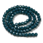 Perlin Czech Bohemian Crystal Glass Beads Faceted Round 4mm 90 Pieces Loose Spacer 1 Strand Beads for DIY Jewelry Earrings Necklace Bracelet Making (Indian Sapphire Opaque) - color: Indian Sapphire Opaque