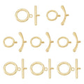 18K Gold Toggle Clasps 2 Sets Oval Jewelry Clasp Bracelet Closure Clasp Fastener IQ End Connectors for DIY Necklace Bracelet Earring Jewelry Making - color: 18K Gold Plated-2 Styles