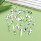 Sailanzi 60pcs Ancient Silver Tool Series Wrench, Screwdriver, Hammer Jewelry Making DIY Keychain Earrings Pendant Various Design Charms for Jewelry Making Bracelets Necklace(SN604) - color: SN604