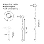 Bracelet Extender Durable White Gold Extenders for Necklace Bracelet Anklet Extension Chains Necklace Extender（1 2 3 inch） - color: A-White Gold