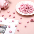 Ferreve 90 Piece Acrylic Dice Beads 10mm Dice Beads Bulk, Casino Games Birthday Party Supplies, Jewelry Making, Bracelet Necklaces Lanyard DIY Handicrafts (Pink) - color: Pink