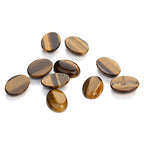 10pcs Yellow Tiger Eye Stone Oval Cabochons Stone Jewelry Round Flat-Back Design No Hole Beads Half Round Charms for Jewelry Making (18x25mm) - size: 18x25mm