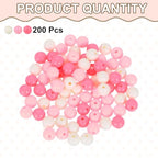 HARFINGTON 200pcs Cream Pink Acrylic Round Beads 10mm Dia 1.9mm Hole Plastic Resin Smooth Balls Loose Bead for Jewelry Making Bracelets Necklace Earrings DIY - color: Cream Pink, size: 10mm