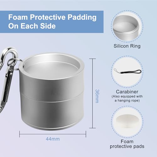 Mini Travel Ring Holder Keychain, Portable Jewelry Holder Keychain with Protective Sponge, Small Necklace Earrings Case for Gym Sports Bag Purse - color: 1-Tier Silver