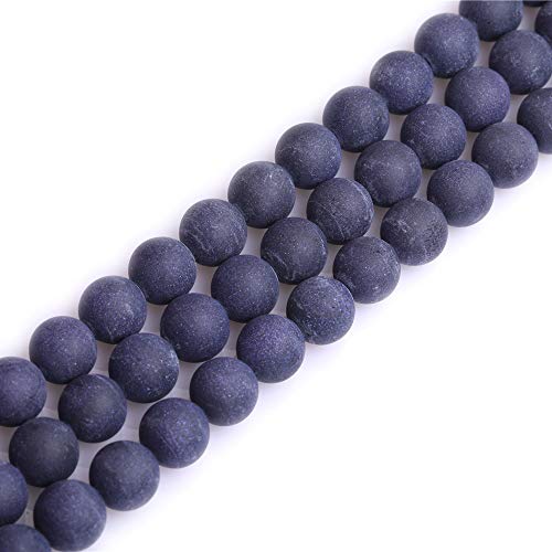 12mm Blue Sandstone Frosted Matte Round Beads for Jewelry Making, Gemstone Stone Bead Strand 15 Inch for DIY Bracelet Necklace Earrings Crafts Chakra - color: Blue Sandstone, size: 12mm