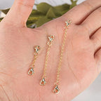 Necklace Extenders 14K Gold Plated Solid Brass Chain Extension Extenders for Necklace Bracelet Anklet（1 2 3 inch） - color: B-14K Gold