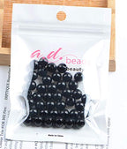 AD Beads Natural Gemstone 8mm Round Loose Beads Big Hole 2.5mm Sized 40pcs (Black Onyx) - color: Black Onyx