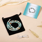 Stone Beads, 60pcs Amazonite, 6mm Round Loose Beads for Jewelry Making, Bracelets, with Bag, String & Card - color: Amazonite, size: 6mm