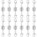 Magnetic Necklace Jewelry Clasps and Closures with Double Lobster Clasp, Silver Magnetic Jewelry Clasps for Necklaces, Bracelet Necklace Extenders for Women (12PCS) - color: 12Pcs Silver