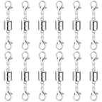 Magnetic Necklace Jewelry Clasps and Closures with Double Lobster Clasp, Silver Magnetic Jewelry Clasps for Necklaces, Bracelet Necklace Extenders for Women (12PCS) - color: 12Pcs Silver