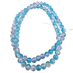 DandS ltd Crackle Lampwork Glass Beads for Jewelry Making, Crystal Blue, Vibrant DIY Bracelets, Necklaces, Beading Supplies & Craft Kits for Handmade Jewelry, 80pcs 0.39 inch (10mm), #J271-10 - color: Crystal-Blue