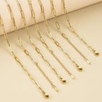 SMYHTGLIF 20 Pack Paperclip Chain Bulk Necklace Bracelet for Jewelry Making 4mm Gold Plated Stainless Steel Necklace Bracelet for Women - color: Gold