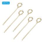 PATIKIL 200Pcs 304 Stainless Steel Jewelry Eye Pins 18mm 22 Gauge Gold Open Eye Pins for Jewelry Making DIY Craft Necklaces Bracelets Earrings - color: Gold, size: 18mm