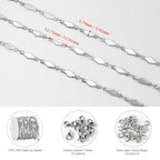 KYUNHOO 13 Feet Stainless Steel Jewelry Making Chains Bulk Rhombus Link Silver Craft Chain Necklace for Men Women with Lobster Clasps and Jump Rings - color: Rhombic Silver
