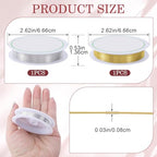 2pcs 20 Gauge Copper Wire for Jewelry Making, 0.8mm Metal Bendable Wire, 17.06 Feet Flexible Craft Wire for Home Decor, Sculpture, DIY - Silver, Gold