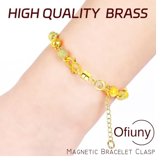 Magnetic Clasps for Necklaces Strong Magnetic Necklace Clasps and Closures Gold and Silver Necklaces Extender Bracelet Jewelry Clasps, L-Putong-12J - color: 12Pcs Gold