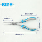 SPEEDWOX Long Reach Needle Nose Pliers with Teeth, Extra Long Plier, 7 Inches Long Nose Mini Precision Wire Looping Pliers for Hard to Reach Narrow Spaces High Leverage Reduce Efforts Non-slip Handles - style: Needle Nose Pliers with Teeth