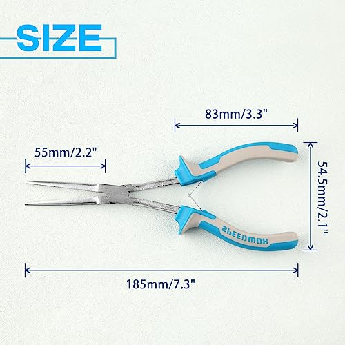 SPEEDWOX Long Reach Needle Nose Pliers with Teeth, Extra Long Plier, 7 Inches Long Nose Mini Precision Wire Looping Pliers for Hard to Reach Narrow Spaces High Leverage Reduce Efforts Non-slip Handles - style: Needle Nose Pliers with Teeth