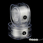 PH PandaHall 350 Yards Elastic String for Bracelets, 2 Rolls 0.6mm Stretchy Bracelet String Flat Beading Thread Seed Bead Thread Cord for Friendship Bracelet Jewelry Making, White - size: 0.6mm
