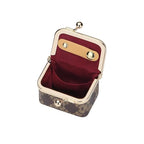 Royal Bagger Genuine Cow Leather Mini Jewelry Box Women's Coin Purse Solid Color Kiss Lock Change Pouch Casual Style Small Storage Bag for Women 1894 (Dark Blue 5894) - color: Dark Blue 5894