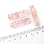 5PCS Natural Red Watermelon Stone Rectangle Curved Beads Gemstone Pendants Connectors for DIY Bracelet Neclace Jewelry Making - color: Red Watermelon