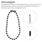 MECCANIXITY Ball Bead Chain Beaded Necklace Chains 5 Inch Adjustable Metal Ball Chains 2.4mm/0.1inch Keychain for Jewelry Making,DIY Craft Projects,Pack of 12(Brown) - color: Brown