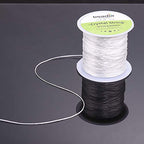 BEADIA Flat Elastic Crystal String 1.0mm Clear Bead Cord for Bracelet Beading Jewelry Making 109yard - size: 1.0mm Flat