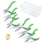 SPEEDWOX Mini Pliers Tool Set 6-Piece 4-1/2-Inch Precision Diagonal Plier Long Nose Needle Nose Flat Nose Bent Nose Round Nose Plier Micro Fine Plier for Jewelry Making Beading Hobby Wire Craft