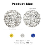 256Pcs 10mm Rhinestone Beads Kit 3 Colors, Round Sparkle Disco Ball Rhinestone Beads Set with Cross Charms and Accessories for DIY Baseball Necklaces Bracelets Earrings Jewelry Making - color: White, Deep Blue & Yellow