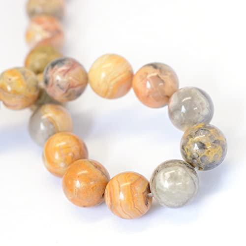 KISSITTY 235pcs 8mm Natural Crazy Agate Bead Strands, Natural Gemstone Crystal Beads Round Smooth Chakra Beads Energy Healing Crystals Gemstones for DIY Jewelry Bracelets Necklaces Making - color: Natural Crazy Agate