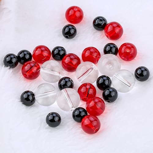 Gocelyn 476 PCS Round Crystal Glass Beads for Jewelry Making(Black), Glass Spacer Loose Beads for Crafts Bracelets Necklaces Charms Pendants Friendship 4/6/8/10/12mm - color: Round Glass Beads: Black