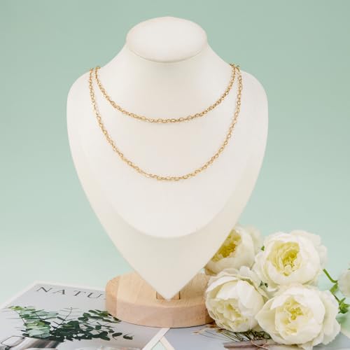 KYUNHOO 16.4 Feet Hollow Heart Chain Links on Roll Gold Plated Stainless Steel Chains Bulk for Jewelry Making with Lobster Clasps Jump Rings Jewelry Connectors - color: Heart Gold