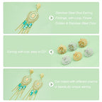 UNICRAFTALE About 24pcs Bohemian Stud Earring with Loop Stainless Steel Filigree Hollow Ear Stud Component with Stoppers Ear Nuts 0.7mm Pin Earring Posts for Jewelry Making - color: 2 Colors/Flower