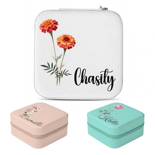Custom Travel Jewelry Case – Personalized Jewelry Box with Name, Portable Jewelry Organizer for Rings, Earrings, Necklaces | Bridesmaid Proposal Gifts, Valentine’s Day Gifts for Women, Girls(Style 3) - color: Style 3