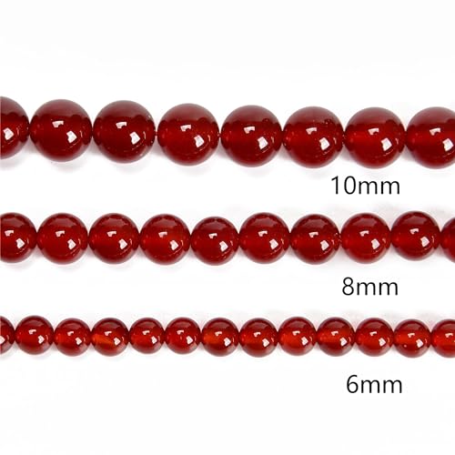 65Pcs 6mm Red Agate Natural Round Loose Real Stone Beads Gemstone Genuine for DIY Hand Made Craft Jewelry Bracelet Earring Necklace String Making Energy Healing Power - color: Red Agate, size: 6mm