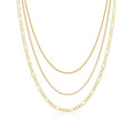 Tewiky Layered Necklaces for Women Non Tarnish- Chunky 14k Gold Plated Herringbone/Snake/Rope/Box/Cuban Link Chain for Women Waterproof Layering Stack Choker Necklace Trendy Dainty Tarnish Free Jewelry Set - color: 3 Bead/cuban/figaro-Gold