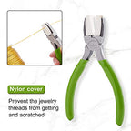 BENECREAT Double Nylon Jaw Pliers Flat Nose Pliers with Adhesive Jaws for DIY Jewelry Making Hobby Projects, Green - color: Green