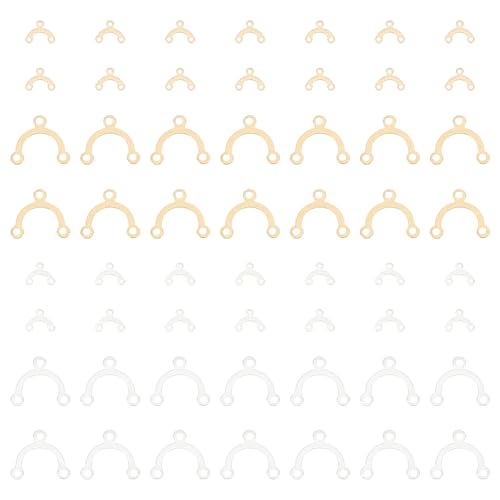 UNICRAFTALE About 80Pcs 2 Colors 24K Gold Plated Chandelier Components Links 2 Sizes 925 Sterling Silver Arch Earring Connector Links Charm Jewelry Making Supply for Pendant Earring DIY 6/14mm Long