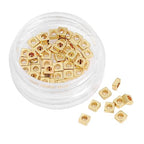 BEADIA 14K Gold Plated Square Spacer Beads 3x1.5mm 50pcs for Jewelry Making Findings Non Tarnish - color: 14K Gold, size: 3x1.5mm Square