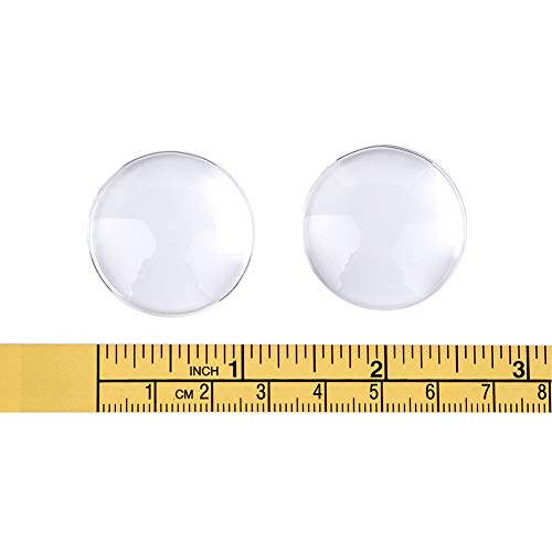 Craftdady 100Pcs Transparent Glass Cabochons 29.5-30mm Clear Glass Flat Back Dome Tile Half Round Covers for Photo Pendant Jewelry Making - color: Transparent Clear, size: 30mm Round