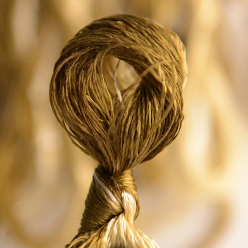 100% Nature Mulberry Handmade Embroidery Silk Thread Woven Jewelry Accessory Artificial Flowers Cross Stitch Floss DIY Sewing Kits 7 Gradient Colors 110m Each (18) - color: 18