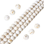 35pcs 10mm White Shell Turquoise Beads Natural Gemstone Beads Round Loose Beads for Jewelry Making - color: White Shell Turquoise, size: 10mm