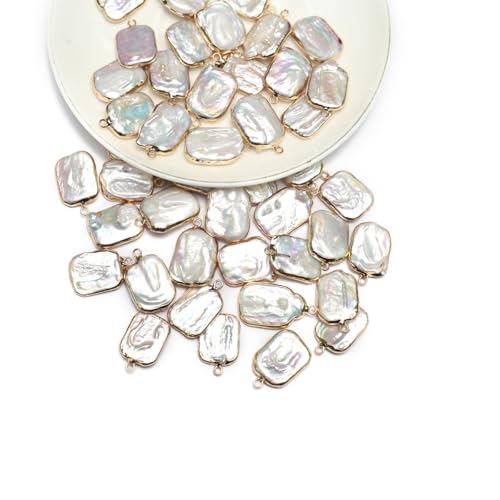 QSLLER 5pcs Natural Pearl Pendants Irregular Multiple Shapes Cultured Freshwater Baroque Pearl Charms for Jewelry Making Gift