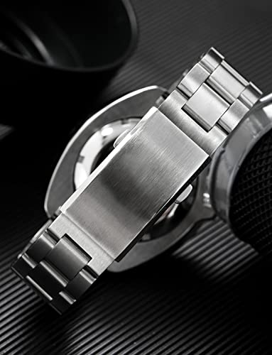 watchdives Watch Buckle 18mm Stainless Steel Watchband Clasp Silver Fold Safety Milled Clasp Replacement - color: Silver, size: 18mm