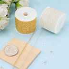 Kyutong 2 Rolls Gold and Silver Extender Chain for Jewelry Making 3MM Wide Curb Links Stainless Steel Necklace Chains Spool on Bulk with Lobster Clasps Jump Rings Jewelry Supplies for Crafts DIY - color: Curb Chain