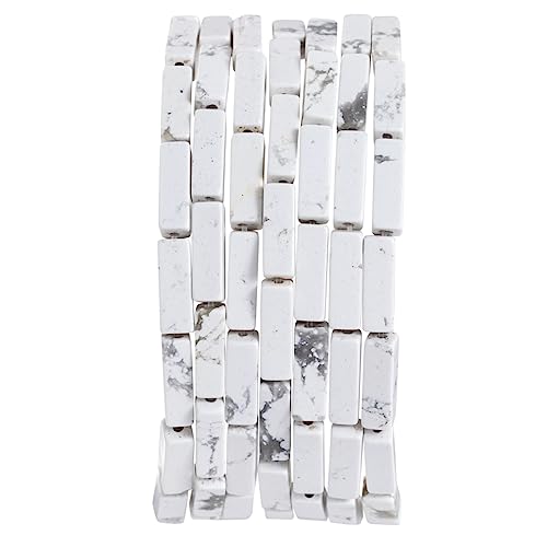 Natural White Turquoise Rectangle Tube Beads 4x13mm 38cm/str Loose Semi Gemstone Stone Beads for Making Bracelets Necklace Earrings - color: White Turquoise, size: 4x13mm Rectangle