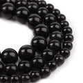 Natural Stone Beads 8mm Black Polished Round Smooth Agates Gemstone Beads for Jewelry Making 15 Inch(Black Onyx,8mm) - color: Black Onyx, size: 8mm