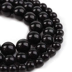 Natural Stone Beads 8mm Black Polished Round Smooth Agates Gemstone Beads for Jewelry Making 15 Inch(Black Onyx,8mm) - color: Black Onyx, size: 8mm