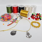LUSTEMBER 2 mm x 330 Feet Satin Nylon Cord, Silky Smooth Nylon String for Jewelry Making Bracelet Necklaces Beading Thread Rattail Macrame Kumihimo Chinese Knot Craft - size: Gold